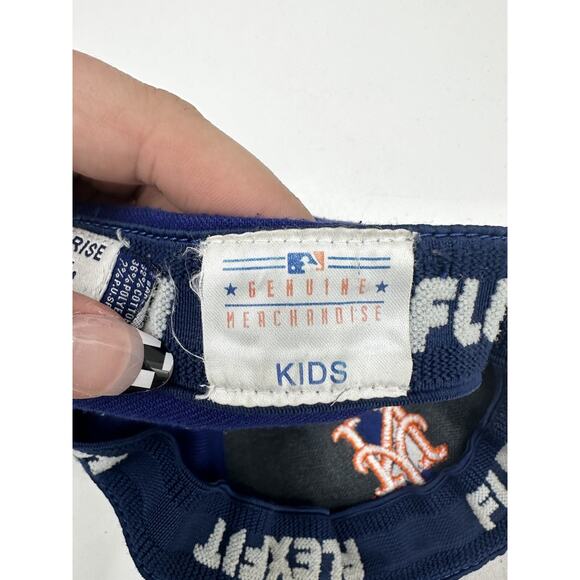 Twins Enterprise Kids MLB New York Mets Baseball Hat Blue Flexfit Fitted Cap - Picture 7 of 12